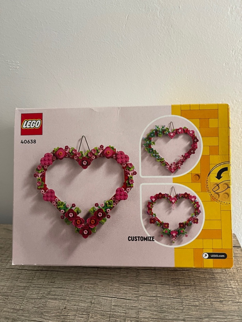 LEGO Pink and Green Heart Flower Wreath